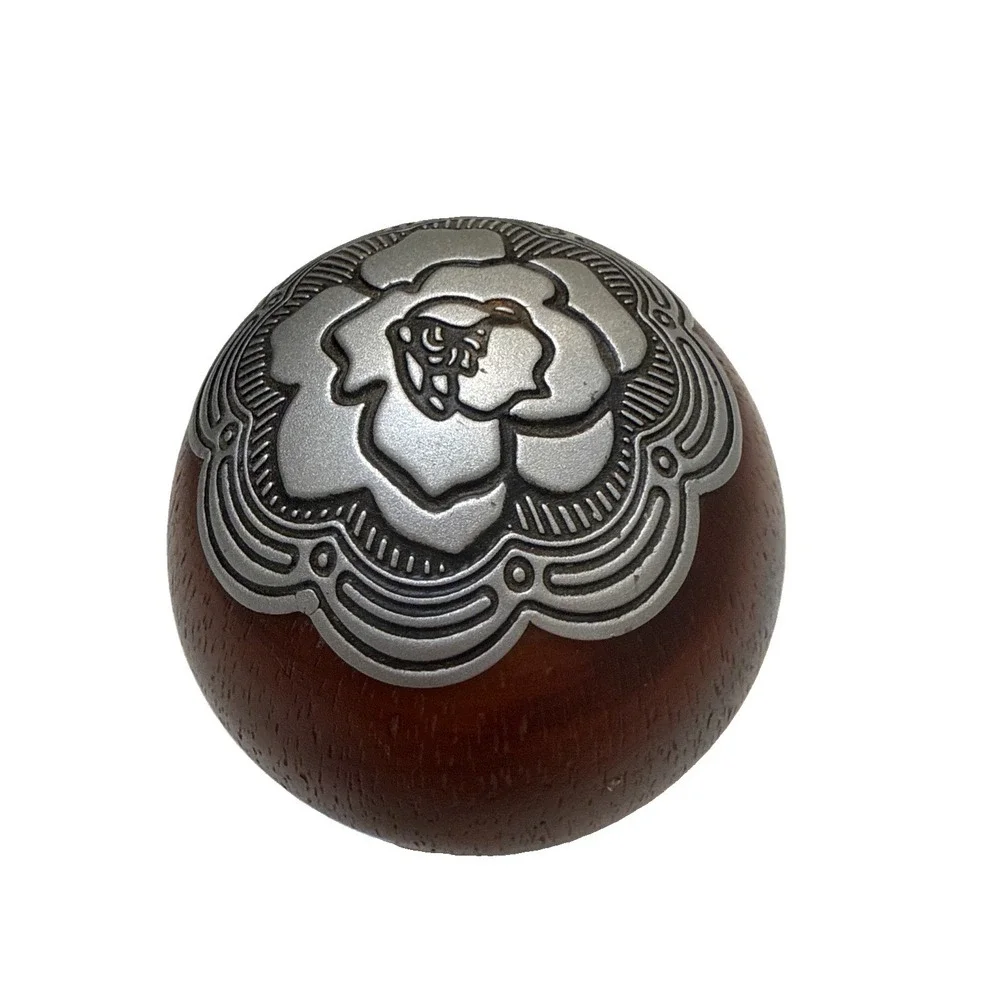 Partylite Black Orchid Wooden Ball Flower Jewelry box